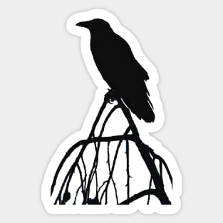 Silhouette of a crow Sticker